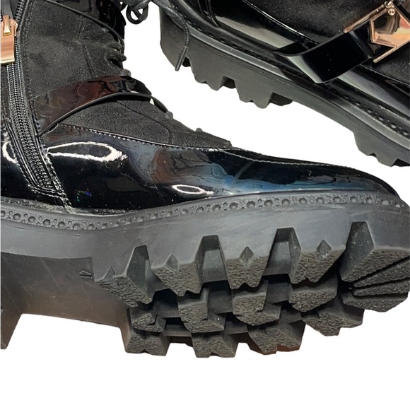 NWOT Pretty Litttle Things Platform Black Patent & Suede Boots! - Picture 6 of 7